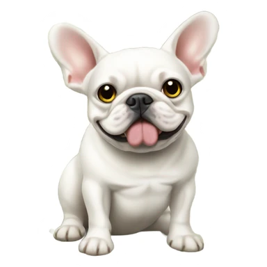 white french bulldog with money sticker