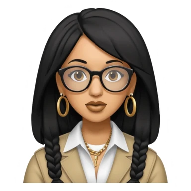 rapper Cardi B black hair wear glasses sticker