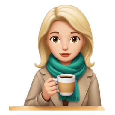 woman drinking coffee in a cafe sticker
