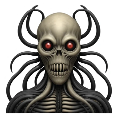 organic black wires merging into a monstrous creature, Giger-esque, Silent Hill-inspired sticker