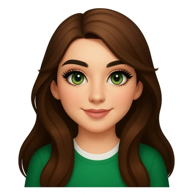 Make the eyebrows black, add a little light makeup, make the eyelashes long and thick, and add more shades to the green eye color (keep the OPhome emoji style) sticker