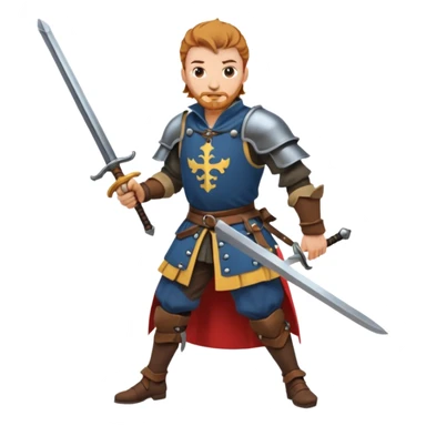 landsknecht swinging a large two handed sword sticker