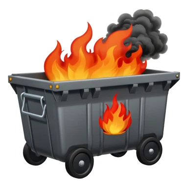 Dumpster fire no wheels sticker