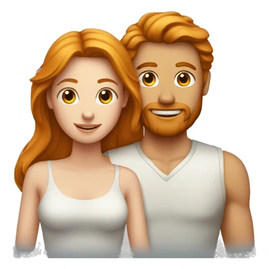 A couple containing a ginger man and a dark long haired girl sticker