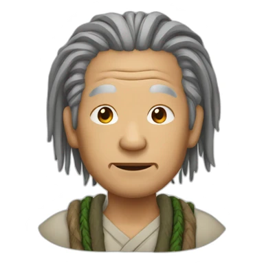 Old Asian man with dreds  sticker