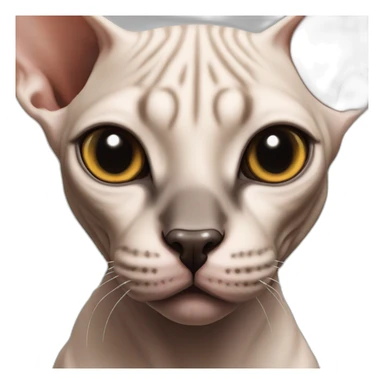 sphynx cat with black spot on his nose sticker