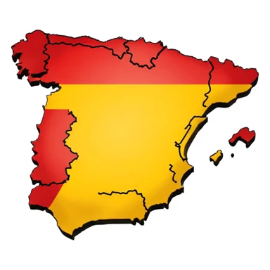 simple map of Spain (the country) in red and yellow emoji sticker