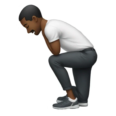 Guy bowing to his knees sticker