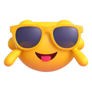 A yellow emoji wearing sunglasses sticker