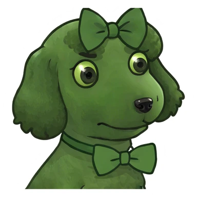 poodle with a bow sticker