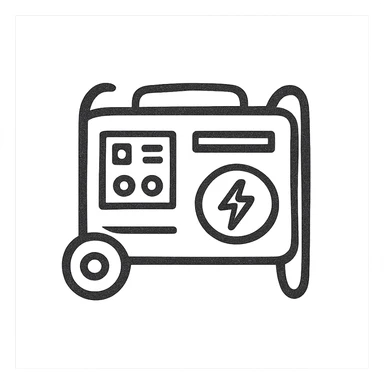 computer generator, hand drawn black outline style sticker