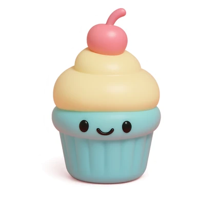 cupcake, collectible toy look, vinyl figure style sticker