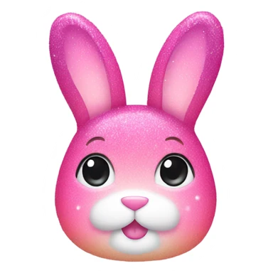 Pink ombre bunny with glitter  sticker