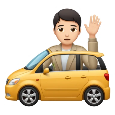 Asian driver crashing car sticker