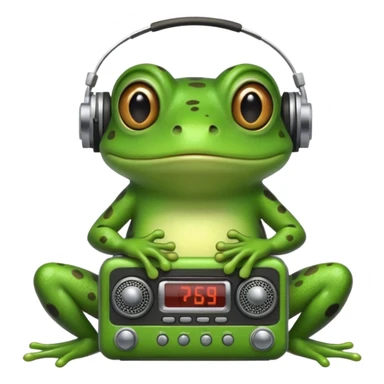 Frog using a radio sticker