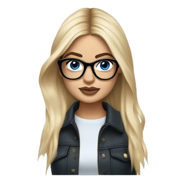 Hyper real blonde kylie jenner with blue eyes and glasses  sticker