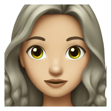 girl with dark brown hair and green eyes sticker
