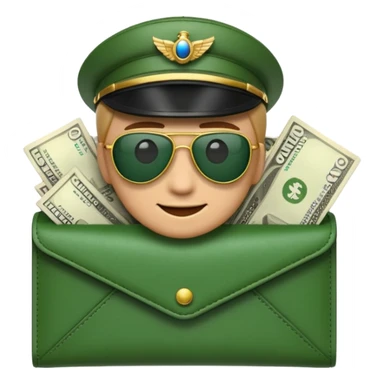 Aviator money emoji, wallet full of cash, casino vibe, premium 3D emoji style, clean, no background
 sticker