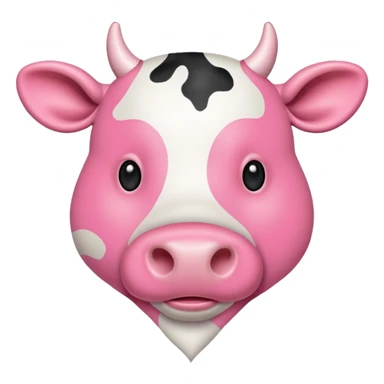 Pink cow spot print heart sticker