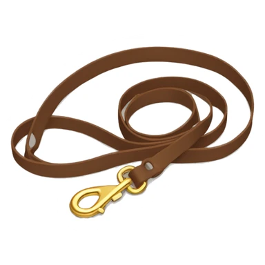 Brown dog leash with golden carabiner sticker