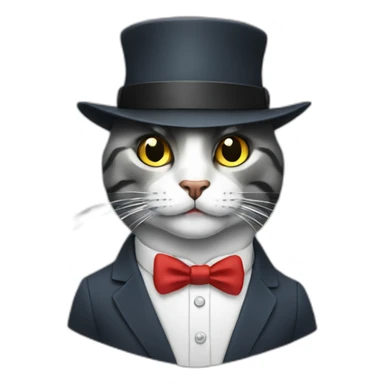 business cat with hat sticker