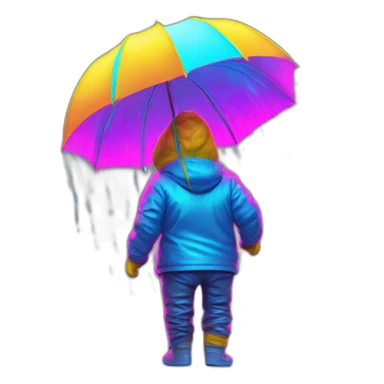 Juicy booty neon sign style man rain sticker