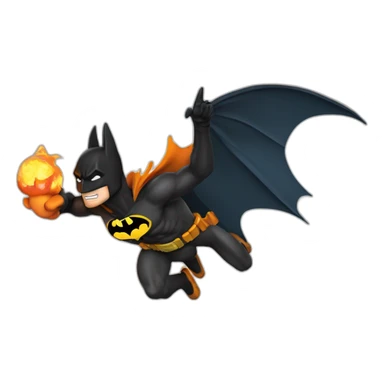 batman flying on a charizard sticker