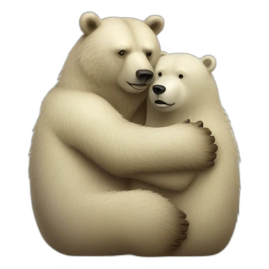 grizzly bear and polar bear hugging sticker