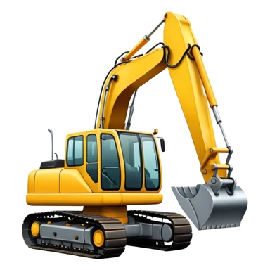 yellow excavator sticker