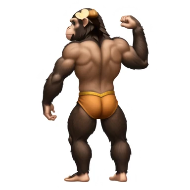 Standing chimpanzee from the back sticker