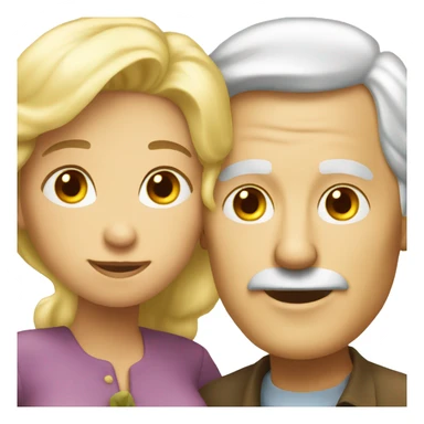 An old man and blonde woman love sticker