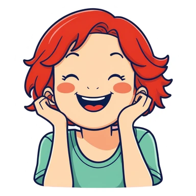 À red hair girl who laugh sticker