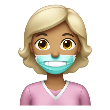 Dentista mujer con cabello negro en una unidad dental  sticker