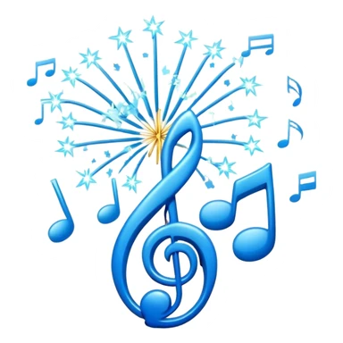 light blue fireworks music sticker