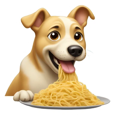 Dog eating pasta with big lashes and glossed lips sticker
