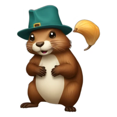 Beaver with bicorn sticker