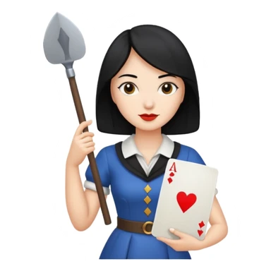 spade queen card sticker