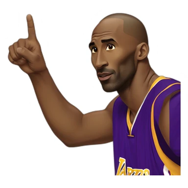 Kobe Bryant points his finger up in warning sticker