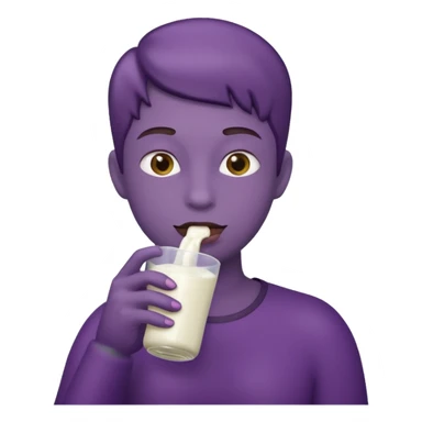 Eggplant drinking milk  sticker