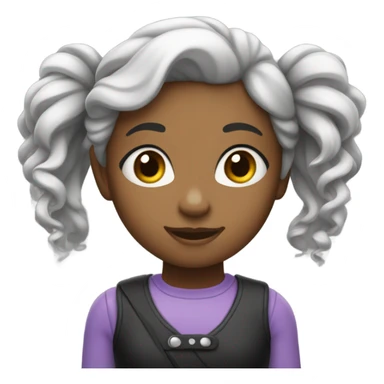 uma menina de cabelo preto cacheado branca  sticker