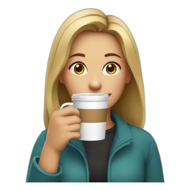 Canadian girl drinking coffee sticker