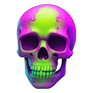 fluo skull sticker