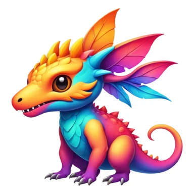 Randomly-colored vibrant colorful Fakémon-creature sticker