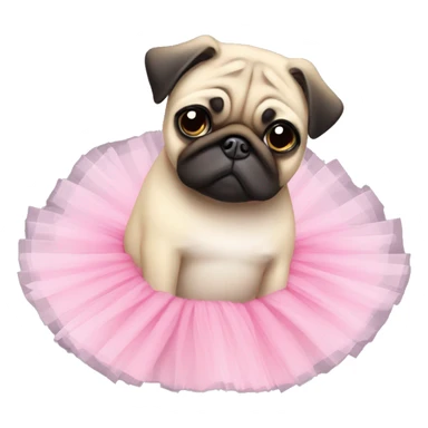 Pug with cute little tutu sticker