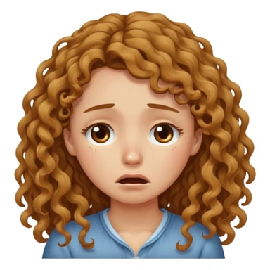 long light brown curly hair girl bawling  sticker
