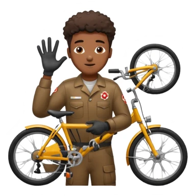 black man Bike Repair Mechanic sticker