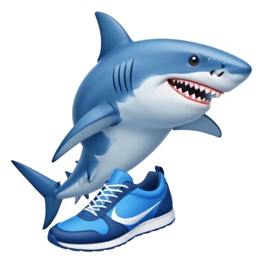 Shark with a blue trainers  sticker