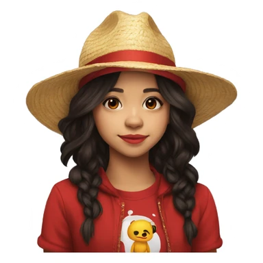 jenna ortega avec un chapeau rouge sticker
