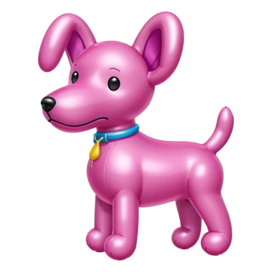 Pink balloon animal dog sticker