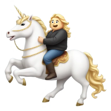 fat person riding a unicorn sticker